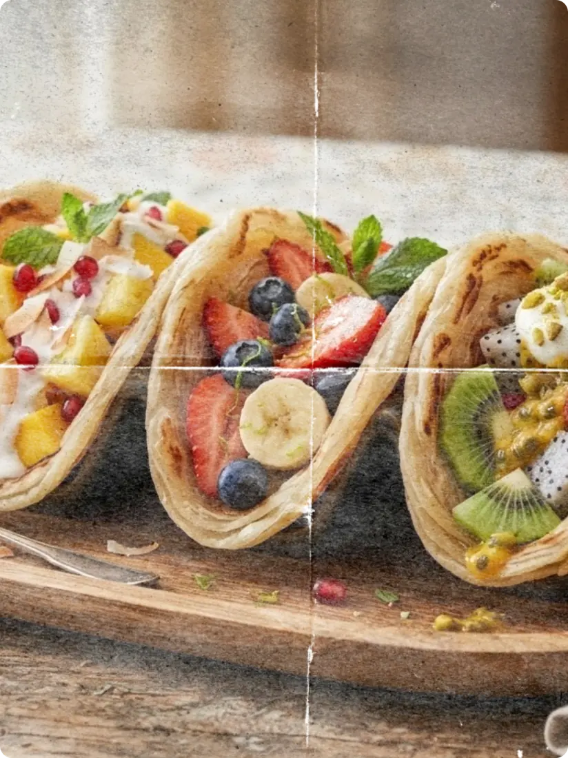 Kerala Parotta Fruit Tacos